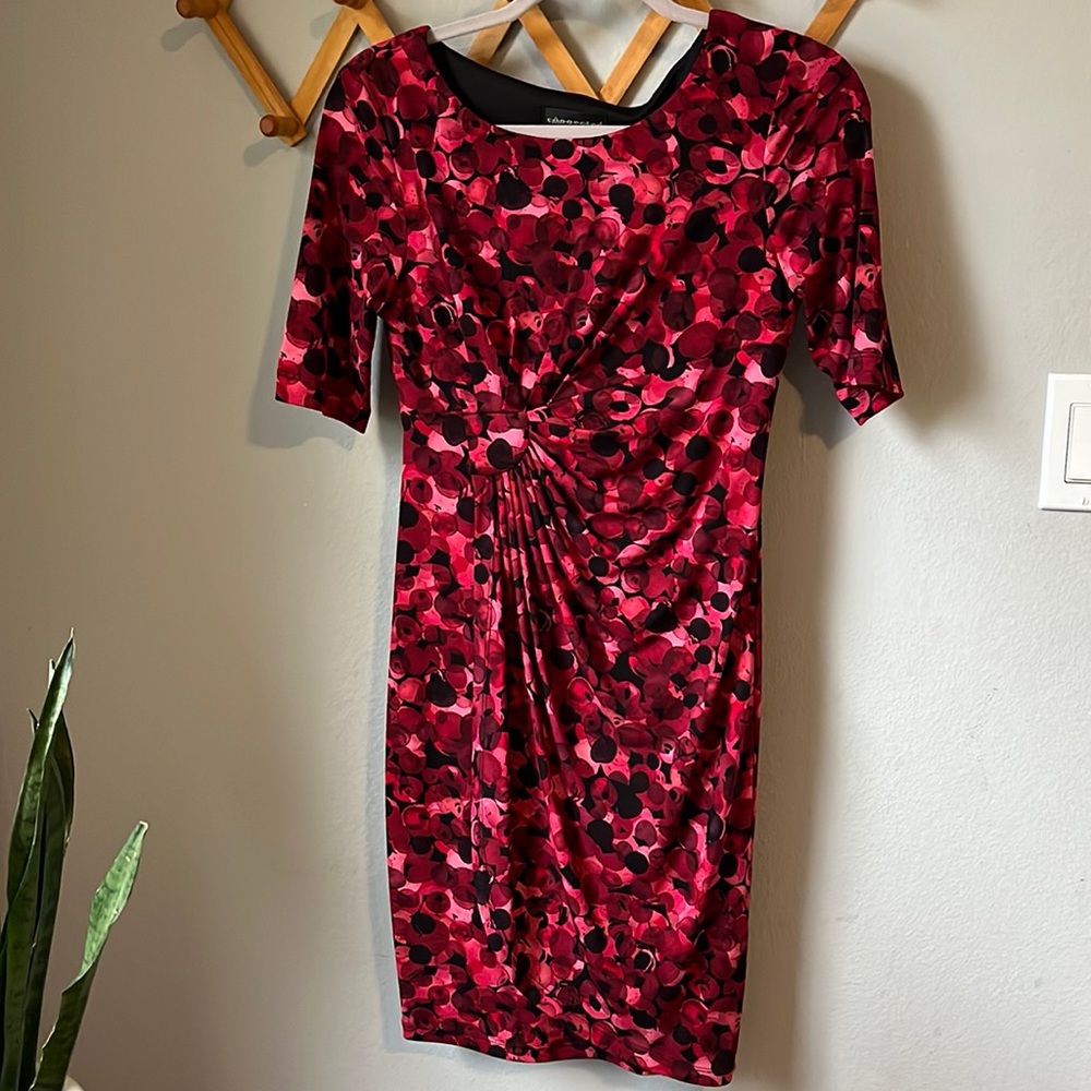 Quarter sleeve Red Dress